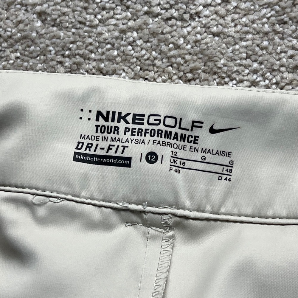 Nike‎ Golf Tour Performance Dri Fit Womens Skort Beige 12 Zip Pockets Preppy - Picture 3 of 12